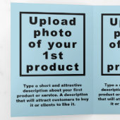 Business Products Light Blue Trifold Kaart (Binnenzijde eerst)