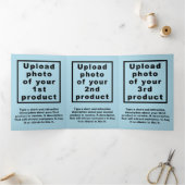 Business Products Light Blue Trifold Kaart (Binnen)