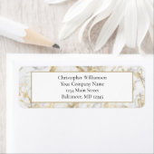 Business Professional Gold White Grey Marmer Etiket (Insitu)