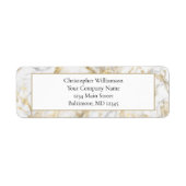 Business Professional Gold White Grey Marmer Etiket (Voorkant)