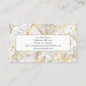 Business Professional Gold White Grey Marmer Visitekaartje (Achterkant)