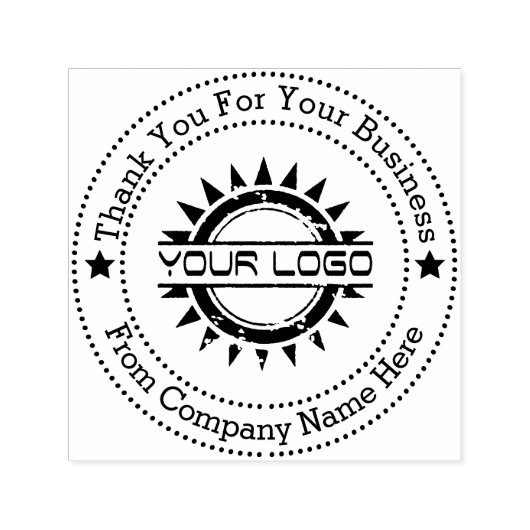 Business Professional Logo Bedankt Zelfinktende Stempel (Design)