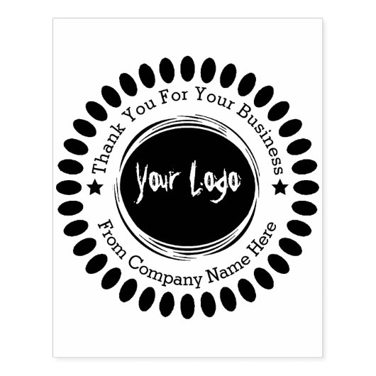 Business Professional Logo Dank u Rubber Stamp Rubberstempel (Afrduk)
