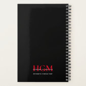 Business Professional Monogram Logo Black Red Planner (Achterkant)