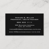 Business Professional Monogram Logo Black Red Visitekaartje (Achterkant)