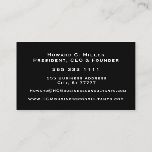 Business Professional Monogram Logo Black Red Visitekaartje (Achterkant)