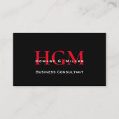 Business Professional Monogram Logo Black Red Visitekaartje (Voorkant)