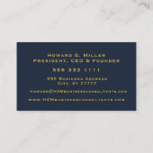 Business Professional Monogram Logo Navy Red Gold Visitekaartje (Achterkant)