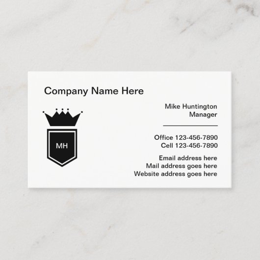Business Professional Monogram Visitekaartjes (Voorkant)