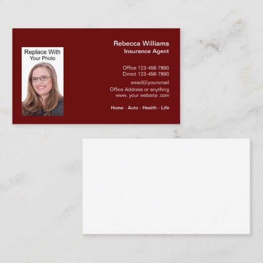 Business Professional Photo-sjabloon Visitekaartje (Voorkant / Achterkant)