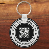 Business Professional Scan me QR Code Modern Black Sleutelhanger (Voorkant)