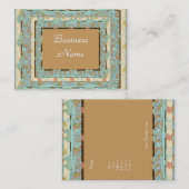 Business Profile Card  Blue Tan Visitekaartje (Voorkant / Achterkant)