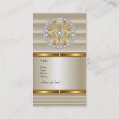 Business Profile Card Elegant Cream Gold Deco Visitekaartje (Achterkant)