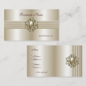 Business Profile Card Elegant Pearl Afbeelding Visitekaartje (Voorkant / Achterkant)