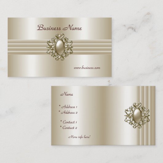 Business Profile Card Elegant Pearl Afbeelding Visitekaartje (Voorkant / Achterkant)
