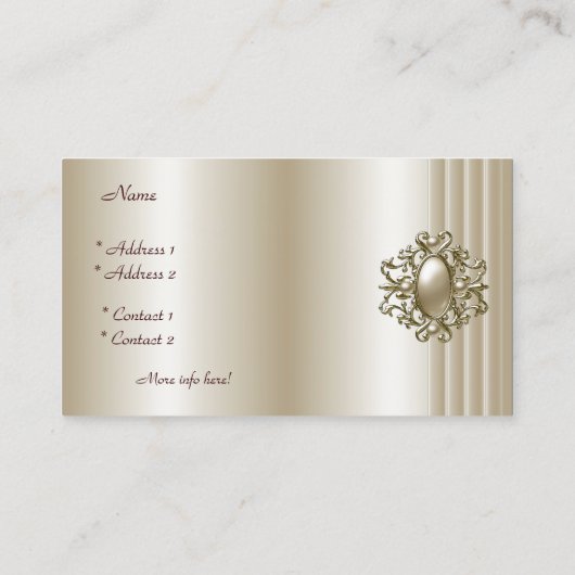 Business Profile Card Elegant Pearl Afbeelding Visitekaartje (Achterkant)