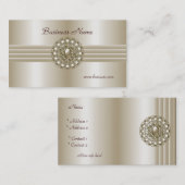 Business Profile Card Elegant Pearl Gem 2 Visitekaartje (Voorkant / Achterkant)