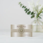 Business Profile Card Elegant Pearl Gem 2 Visitekaartje (Staand voorkant)