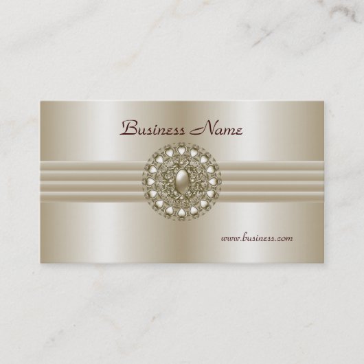Business Profile Card Elegant Pearl Gem 2 Visitekaartje (Voorkant)