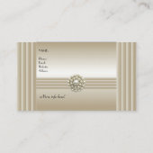 Business Profile Card Elegant Pearl Gem Deco Visitekaartje (Achterkant)