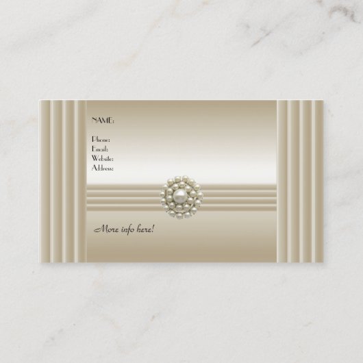 Business Profile Card Elegant Pearl Gem Deco Visitekaartje (Achterkant)