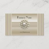 Business Profile Card Elegant Pearl Gem Deco Visitekaartje (Voorkant)