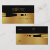 Business Profile Card Geel Goud Pen Zwart Visitekaartje (Voorkant / Achterkant)