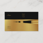 Business Profile Card Geel Goud Pen Zwart Visitekaartje (Achterkant)
