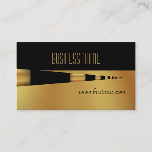 Business Profile Card Geel Goud Pen Zwart Visitekaartje (Voorkant)