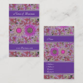Business Profile Card  Roze Paarse Bloemen Visitekaartje (Voorkant / Achterkant)