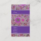 Business Profile Card  Roze Paarse Bloemen Visitekaartje (Achterkant)