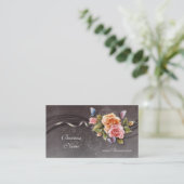 Business Profile Card  Roze Rozen 2 Visitekaartje (Staand voorkant)