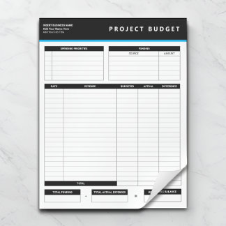 Business Project Budget Template Sheets Notepad Notitieblok