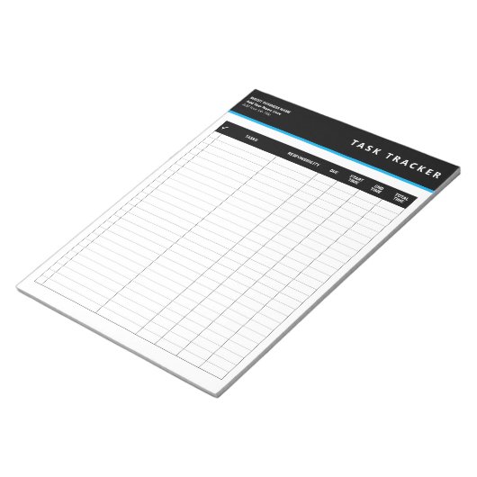 Business Project Management Task Tracker Notepad Notitieblok (Schuin)