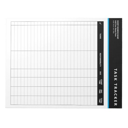 Business Project Management Task Tracker Notepad Notitieblok (Voorkant)