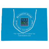 Business Promo, Circle Design, Logo, Adres, Blauw Groot Cadeauzakje (Voorkant)