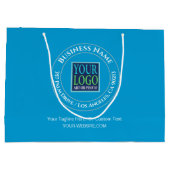 Business Promo, Circle Design, Logo, Adres, Blauw Groot Cadeauzakje (Achterkant)