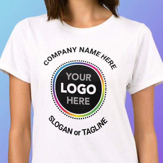 Business Promo T-Shirt - Circular Logo & Message