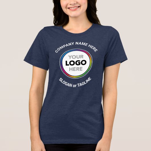 Business Promo T-Shirt for Circular Logo with Text (Voorkant)