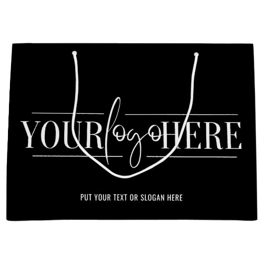 Business Promotion Custom Logo minimalist Black Groot Cadeauzakje (Voorkant)