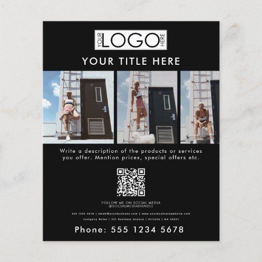 Business Promotional Beauty Mode Model Zwart Flyer (Voorkant)