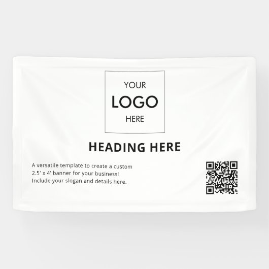 Business QR Code Advertising White Spandoek (Horizontaal)
