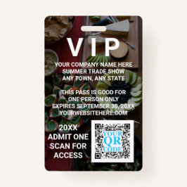 Business QR Code Dark Photo Cool Promo Event VIP Badge