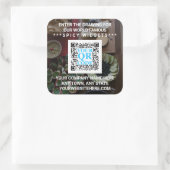 Business QR Code Dark Photo Cool Simple Promo Vierkante Sticker (Tas)