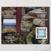 Business QR Code Dark Photo Cool Tri Fold Menu (Voorkant)