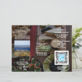 Business QR Code Dark Photo Cool Tri Fold Menu (Staand voorkant)