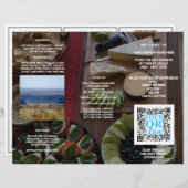 Business QR Code Dark Photo Cool Tri Fold Menu (Voorkant / Achterkant)