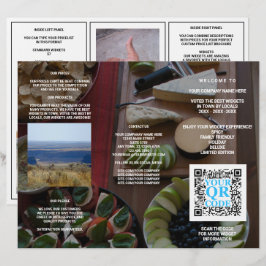 Business QR Code Dark Photo Cool Tri Fold Menu