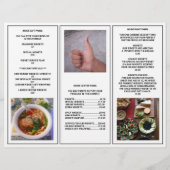 Business QR Code Dark Photo Cool Tri Fold Menu (Achterkant)