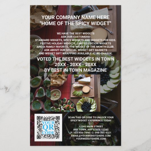 Business QR Code Dark Photo Custom Marketing Flyer (Voorkant)